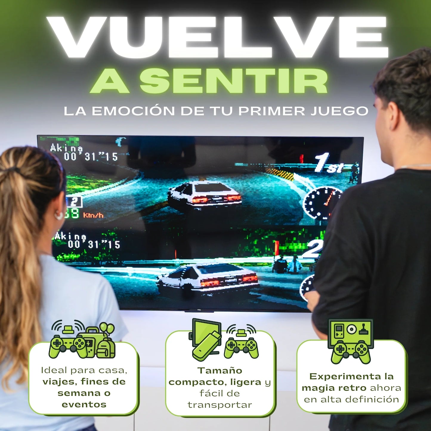 Consola Retro 4K Nostalgic™+ 2 Mandos Inalámbricos
