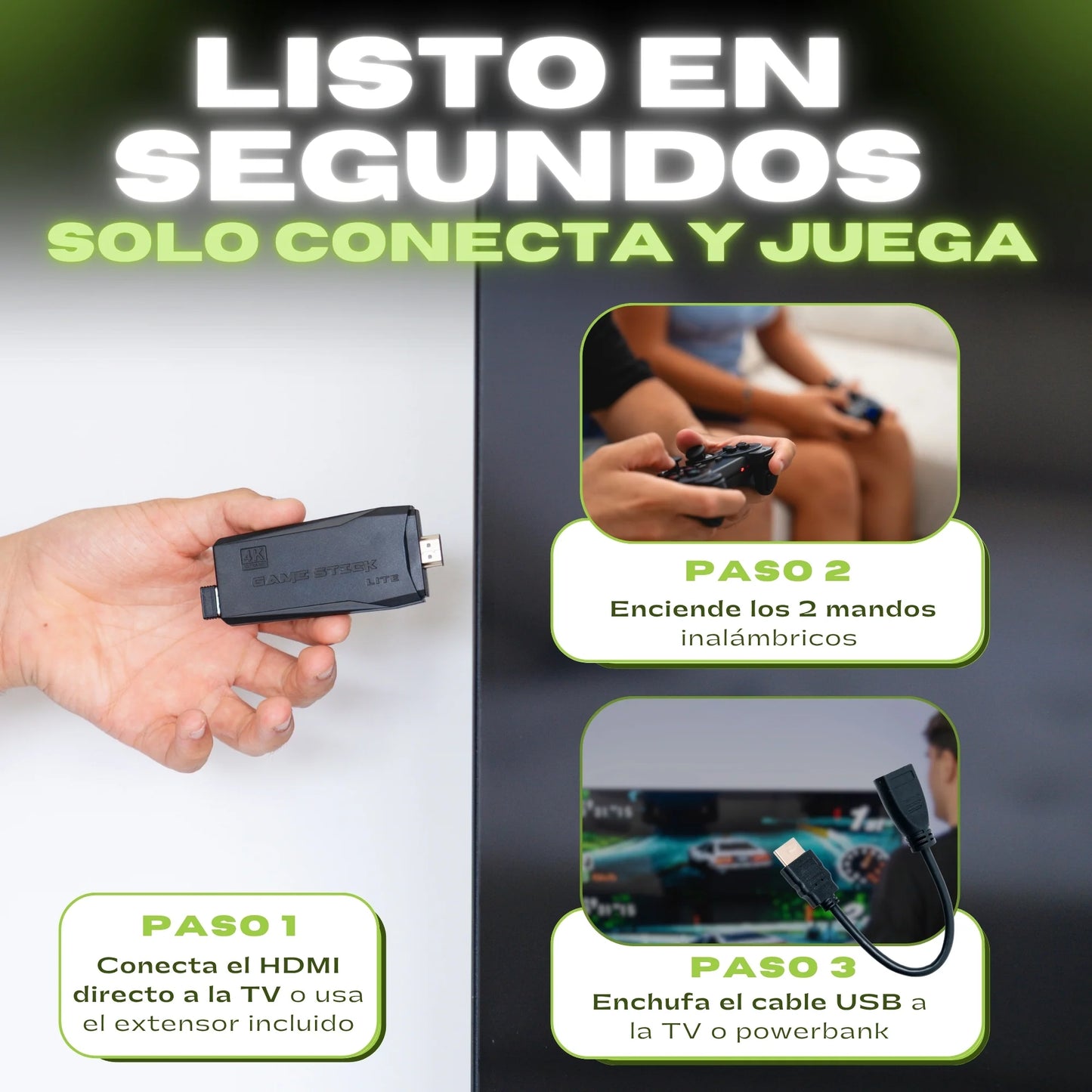 Consola Retro 4K Nostalgic™+ 2 Mandos Inalámbricos