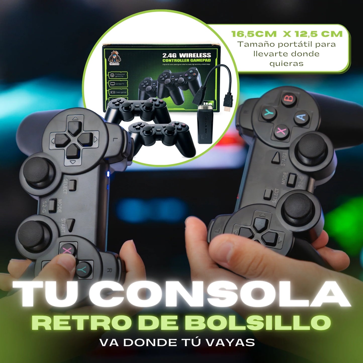 Consola Retro 4K Nostalgic™+ 2 Mandos Inalámbricos